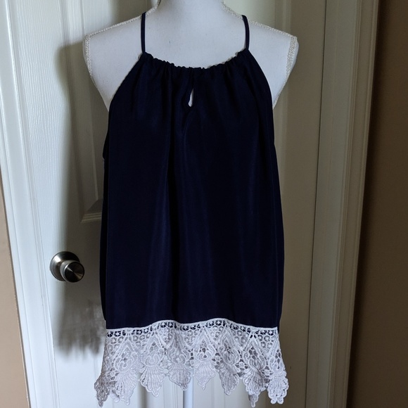 No Boundaries Tops - Beautiful navy and white summer top